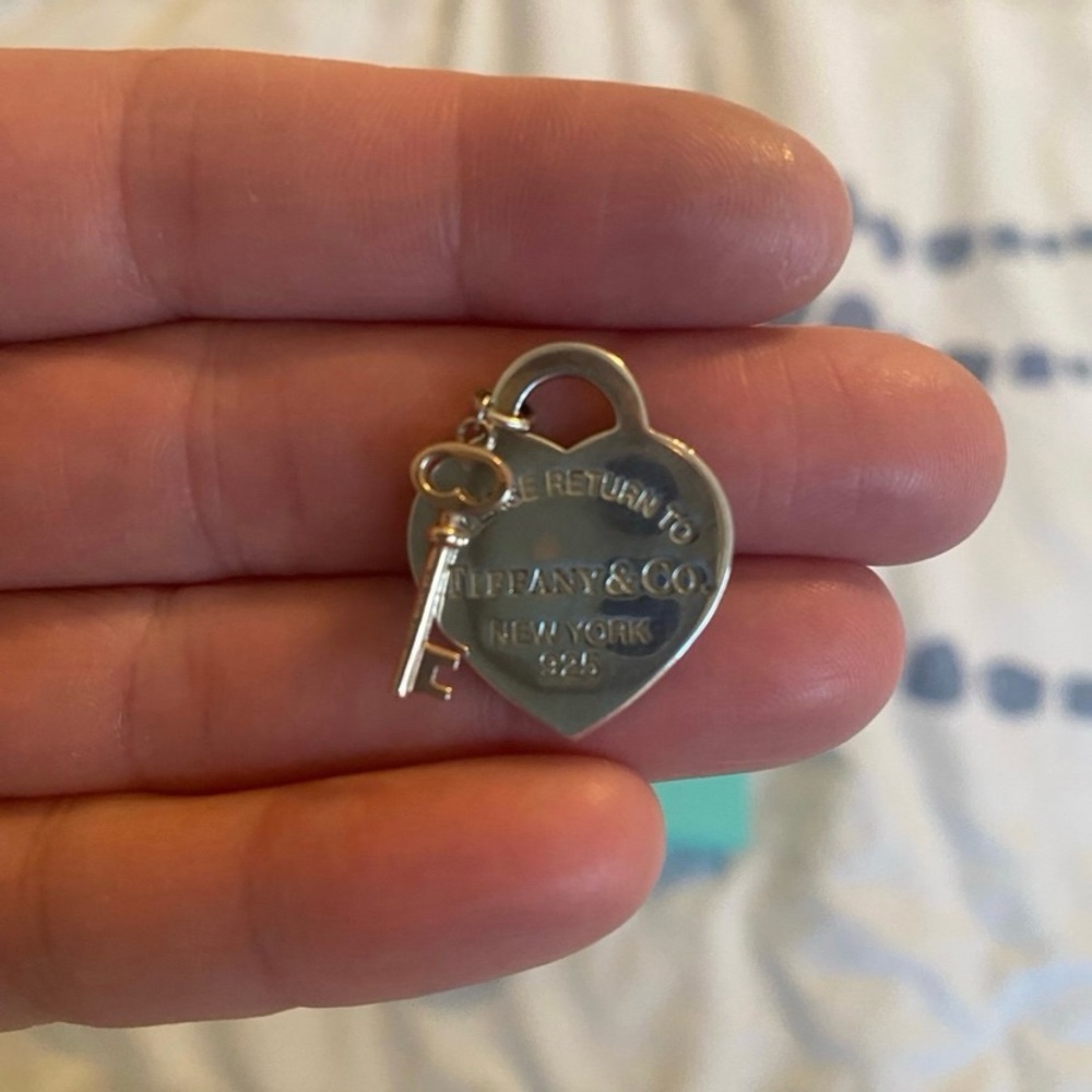 Tiffany & Co. Silver Heart Key Charm